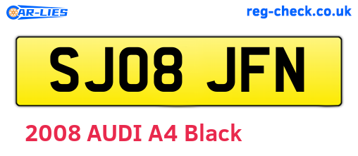 SJ08JFN are the vehicle registration plates.