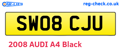 SW08CJU are the vehicle registration plates.