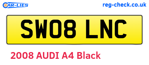 SW08LNC are the vehicle registration plates.