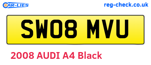 SW08MVU are the vehicle registration plates.