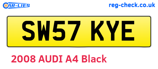 SW57KYE are the vehicle registration plates.
