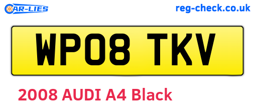 WP08TKV are the vehicle registration plates.