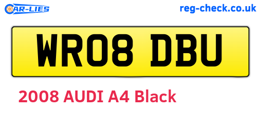 WR08DBU are the vehicle registration plates.
