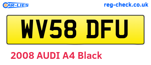 WV58DFU are the vehicle registration plates.