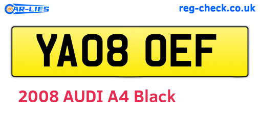 YA08OEF are the vehicle registration plates.