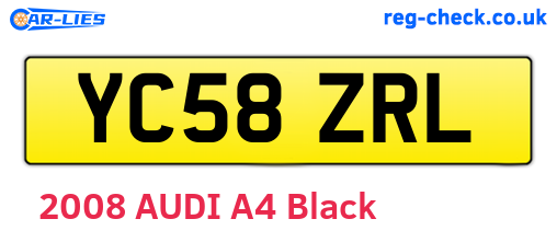 YC58ZRL are the vehicle registration plates.