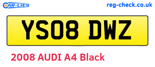 YS08DWZ are the vehicle registration plates.