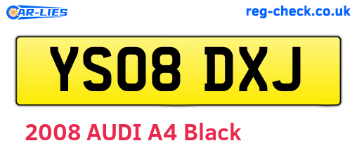 YS08DXJ are the vehicle registration plates.
