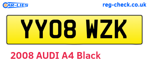 YY08WZK are the vehicle registration plates.