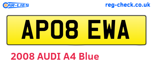 AP08EWA are the vehicle registration plates.