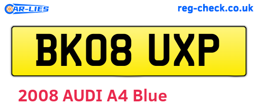 BK08UXP are the vehicle registration plates.