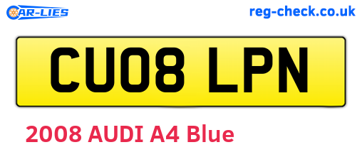 CU08LPN are the vehicle registration plates.