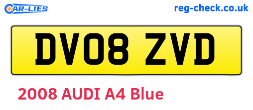 DV08ZVD are the vehicle registration plates.