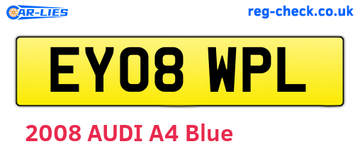 EY08WPL are the vehicle registration plates.