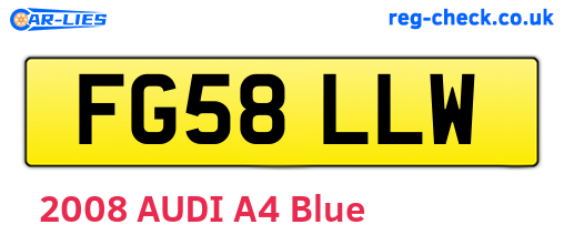 FG58LLW are the vehicle registration plates.