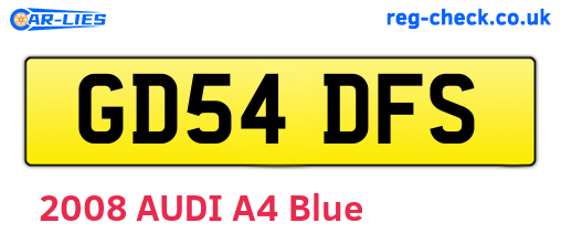 GD54DFS are the vehicle registration plates.