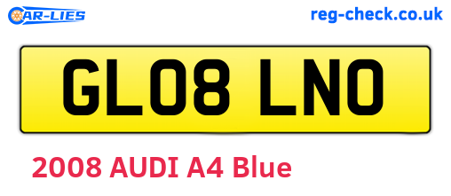 GL08LNO are the vehicle registration plates.