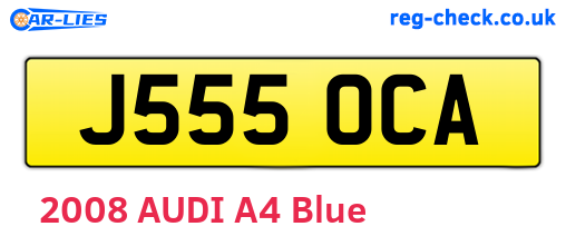 J555OCA are the vehicle registration plates.