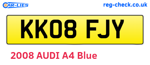 KK08FJY are the vehicle registration plates.