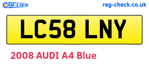 LC58LNY are the vehicle registration plates.