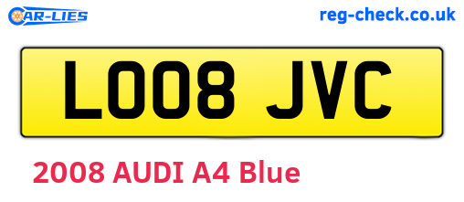 LO08JVC are the vehicle registration plates.