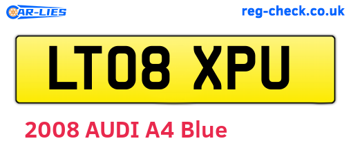 LT08XPU are the vehicle registration plates.