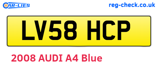 LV58HCP are the vehicle registration plates.