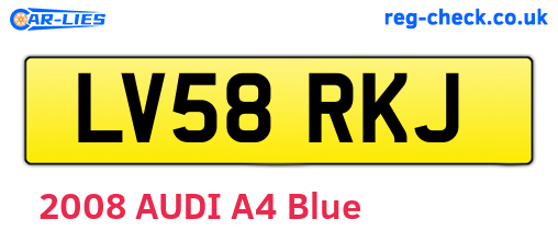 LV58RKJ are the vehicle registration plates.