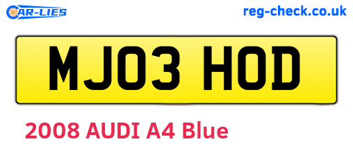 MJ03HOD are the vehicle registration plates.