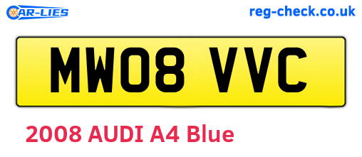 MW08VVC are the vehicle registration plates.