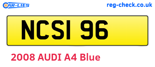 NCS196 are the vehicle registration plates.