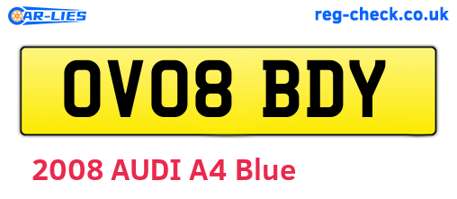 OV08BDY are the vehicle registration plates.