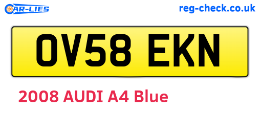 OV58EKN are the vehicle registration plates.