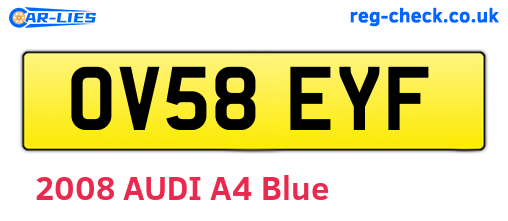 OV58EYF are the vehicle registration plates.
