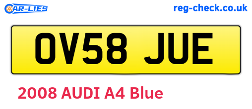 OV58JUE are the vehicle registration plates.