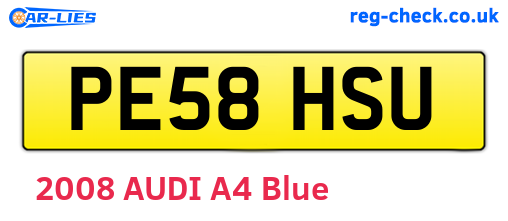 PE58HSU are the vehicle registration plates.