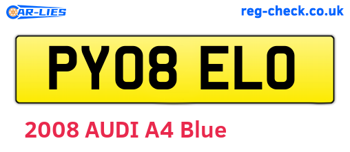 PY08ELO are the vehicle registration plates.