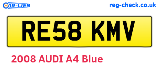 RE58KMV are the vehicle registration plates.