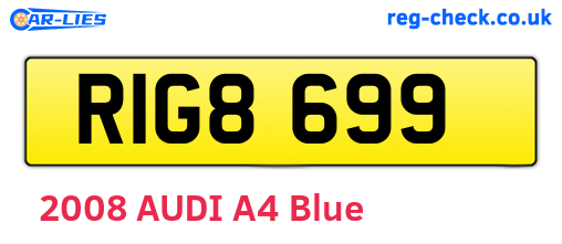RIG8699 are the vehicle registration plates.
