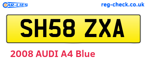 SH58ZXA are the vehicle registration plates.