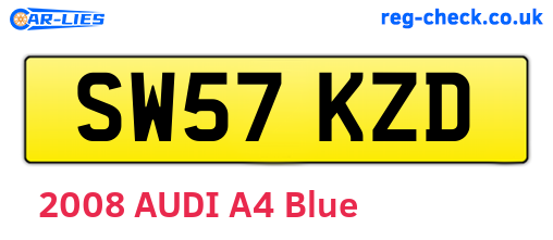 SW57KZD are the vehicle registration plates.