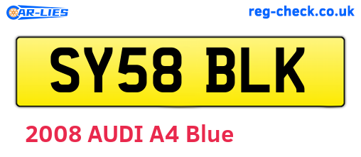 SY58BLK are the vehicle registration plates.