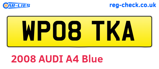 WP08TKA are the vehicle registration plates.