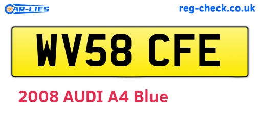 WV58CFE are the vehicle registration plates.