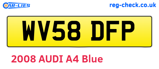 WV58DFP are the vehicle registration plates.