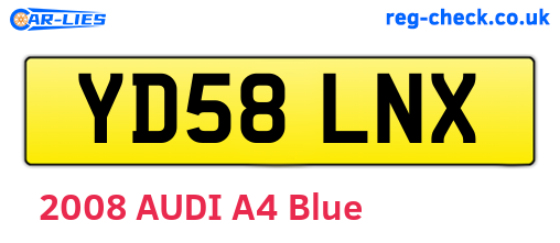 YD58LNX are the vehicle registration plates.