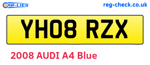 YH08RZX are the vehicle registration plates.