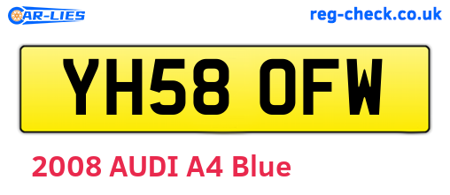 YH58OFW are the vehicle registration plates.