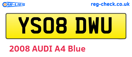 YS08DWU are the vehicle registration plates.