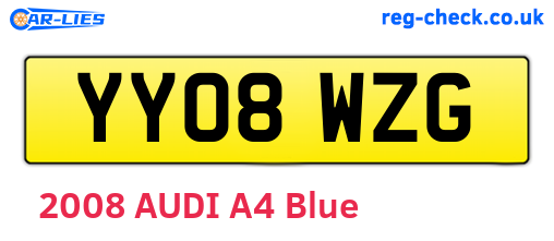 YY08WZG are the vehicle registration plates.